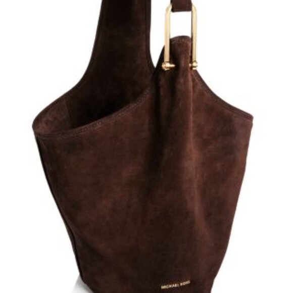 NWT ✅ Michael Kors SONNY Medium Suede Hobo Shoulder Bag in MULBERRY⭐ NWT - Picture 3 of 13